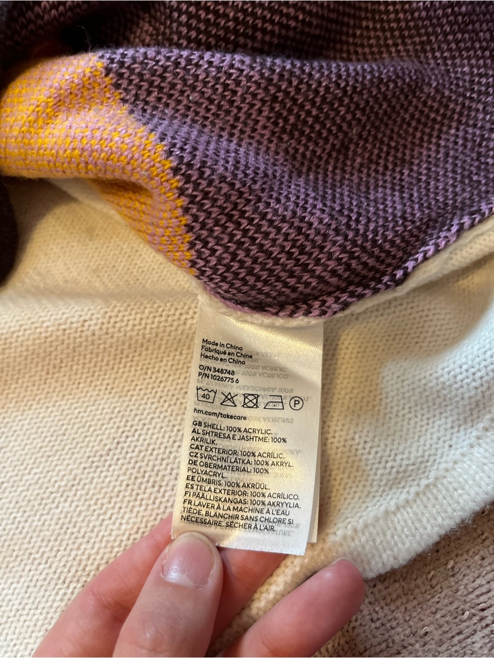 H&M Turtleneck Crop Abstract Horizon Sweater - Picture 10 of 12